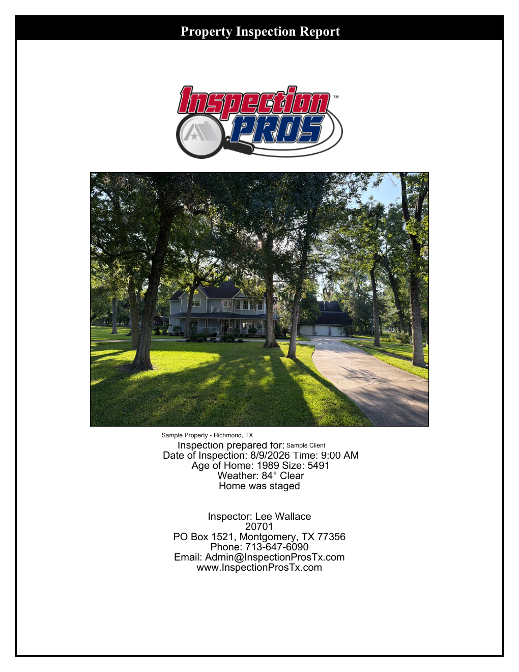 Preview of an Inspection Pros sample home inspection report
